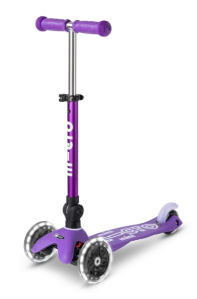 SCOOTER MICRO MINI DELUXE FOLDABLE LED PURPLE (REM13007)