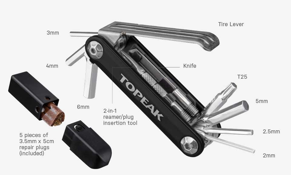 MINI HERRAMIENTA TOPEAK TUBI COMBO 11 FUNCIONES-DORADO