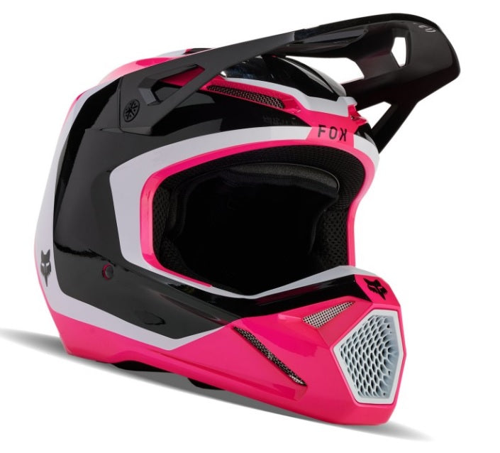 CASCO FOX V1 NITRO NEGRO ROSA BLANCO TALLA M