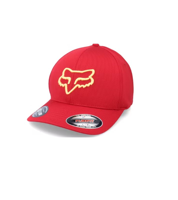 GORRA FOX LITHOTYPE FLEXFIT 2.0 HAT S/M ROJO/MOSTAZA