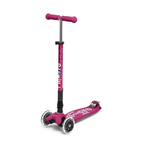 SCOOTER MICRO MAXI DELUXE FOLDABLE BERRY RED LED (REM13030)