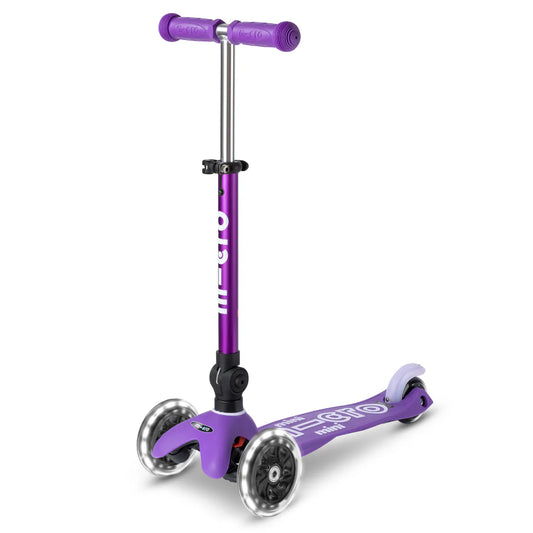SCOOTER MICRO MINI DELUXE FOLDABLE LED PURPLE (REM13007)