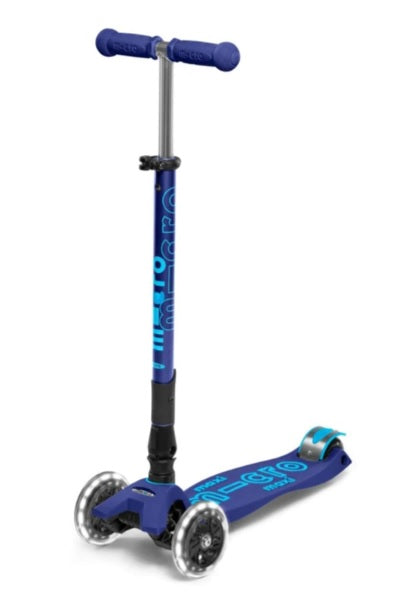 SCOOTER MICRO MAXI DELUXE FOLDABLE LED NAVY-BLUE (REM10409)