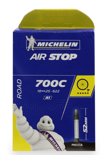 CÁMARA MICHELIN 700X18/25C(18/25X622) RUTA V.F. 52 MM A1 CAJITA