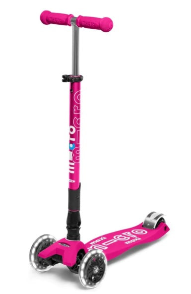 SCOOTER MICRO MAXI DELUXE FOLDABLE SHOCKING PINK LED (REM10409)