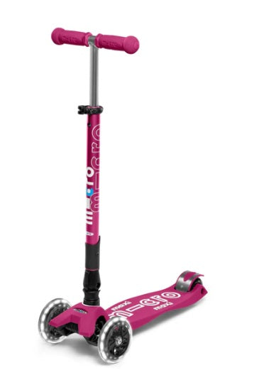 SCOOTER MICRO MAXI DELUXE FOLDABLE BERRY RED LED (REM13030)