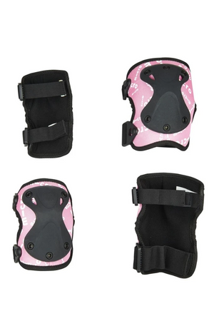 Abrir la imagen en la presentación de diapositivas, MICRO KIT DE CODERAS Y RODILLERAS INFANTILES ROSA/NEGRO

